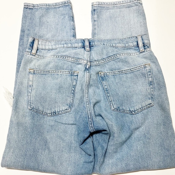 Frame Womens Le Slouch Natoma Light Wash Ripped Straight Leg Jeans Size 26 - Picture 7 of 11